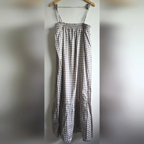 NWT! WeWoreWhat, Smocked Midi, Gingham, Whispering White, Size XL - Picture 7 of 11